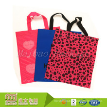 Custom Bright Pink Color Design Print Eco Mini Non Woven Tote Shopping Bags Wholesale